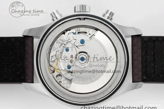 MIROTIME 0118 Pilot Chrono SS AZF 1:1 Best Edition Black Dial Orange Markers on Brown Leather Strap A EasyCare 7065